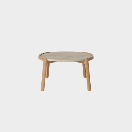 Mix Coffee Table Medium - Oak + Travertine
