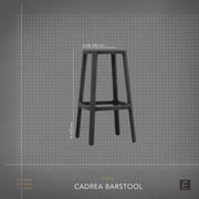 Cadrea Padded Barstool - Black + Black