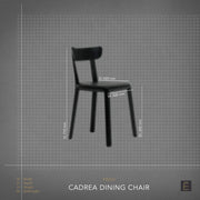 Cadrea Padded Dining Chair - Black + Black