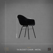 TA Bucket Chair with Metal Base - Black