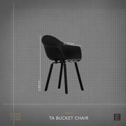 TA Bucket Chair - Black + Oak Legs