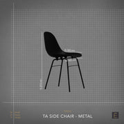 TA Side Chair - Black + Metal Legs
