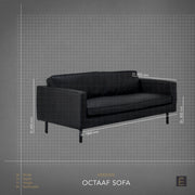Octaaf 2.5 Seater Sofa - Black + Leather