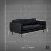 Octaaf 2.5 Seater Sofa - Black