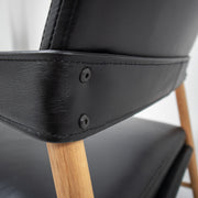 Bremen Armchair - Oak / Black + Leather