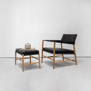Bremen Footstool - Black + Oak