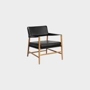 Bremen Armchair - Black + Oak + Aniline Leather