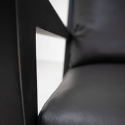 Simon Armchair - Black / Black + Leather